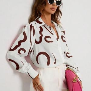 MORE N MORE TRENDZ Women's Relaxed Fit Solid Cotton Printed Shirts