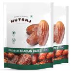 Nutraj UAE Arabian Wet Dates 1kg (500g X 2) Pouch | Khajur | Dry Fruits and Nuts | Grocery