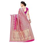 Yashika Women's Trendy Banarasi Kanjivaram Navy Color Art Silk Saree with Blouse Material