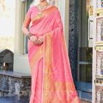 PRIJARI Women's Pure Soft Silk Kanjivaram Saree For Wedding Functions Banarasi Style Sari With Unstitched Blouse Piece